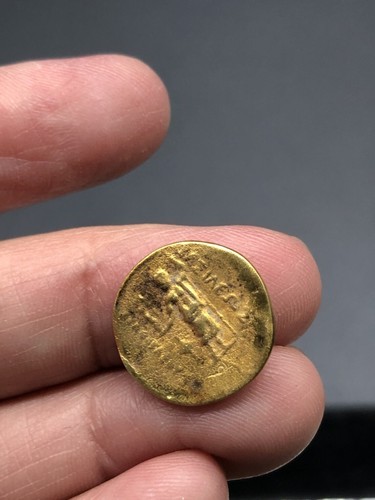 2.88gAuthentic Ancient Agathocles Dikaios king Bacria SoLiD 18K GOLD COIN S131 - Picture 9 of 12