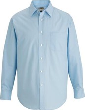 NWOT XL 17"-17.5" /33 Blue Essential Broadcloth Dress Shirt by Edwards