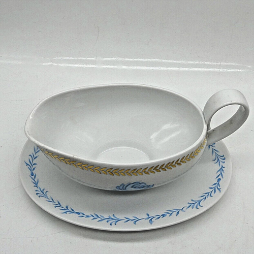 Alte Tirschenreuth Sauciere rare blaue Rose + Golddekor sehr schön ca. 20 cm - Picture 3 of 5