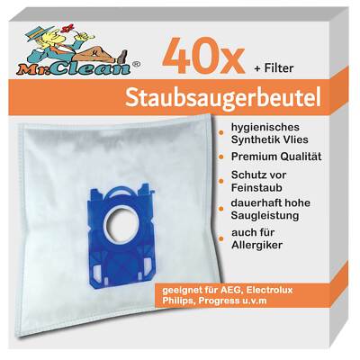 40 Mr.Clean Staubsaugerbeutel geeig. Philips FC8241/09 PowerGo . FC 8241 /09