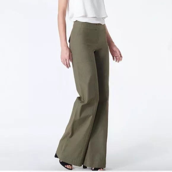 Olive green straight leg deals pants