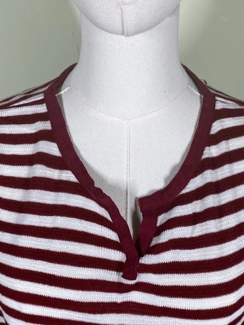 Suéter ligero a rayas Chadwicks Of Boston para mujer talla XL granate blanco preppy Foto 2 de 4