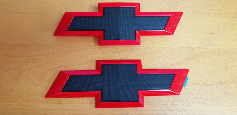 Gloss Red Black Front & Tailgate Bowtie Emblem Silverado 1500 2500 HD/3500 HD - Image 4 of 4