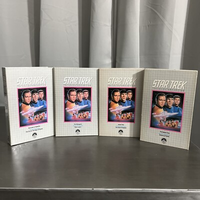 STAR TREK CBS VIDEO LIBRARY 4 TAPES 8 MOVIES 1978 USED