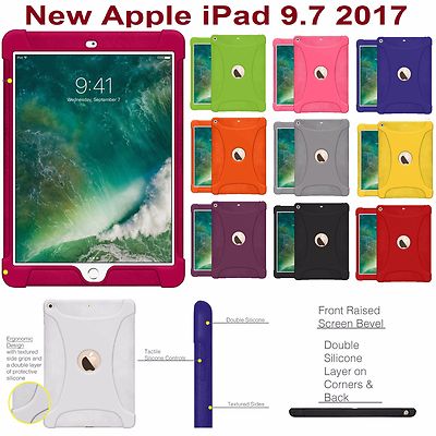 AMZER Silicone Jelly Case Shockproof Rugged Protective Cover for iPad 9.7 (2018)