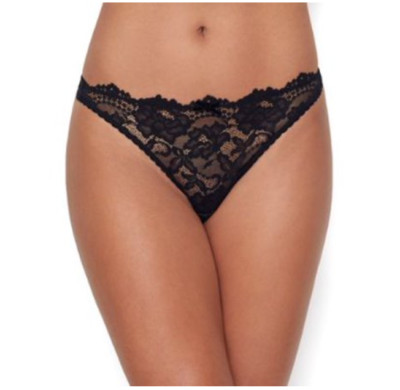 Dita Von Teese Cora Lace G-String Thong Bikini Bottoms Black Size L  5656