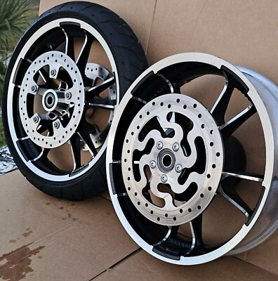 09-24 Touring Enforcer 2 Wheels Rims 19'' Front & 18'' Rear Black  Polished 2021
