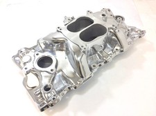 Sb Chevy Aluminum Intake Manifold Spread Bore Sbc 55-86 305 327 350 V8 Polished