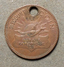 B675 Charge Coin: Boston, Mass., Horace Partridge Co., Discount Coin   Sporting