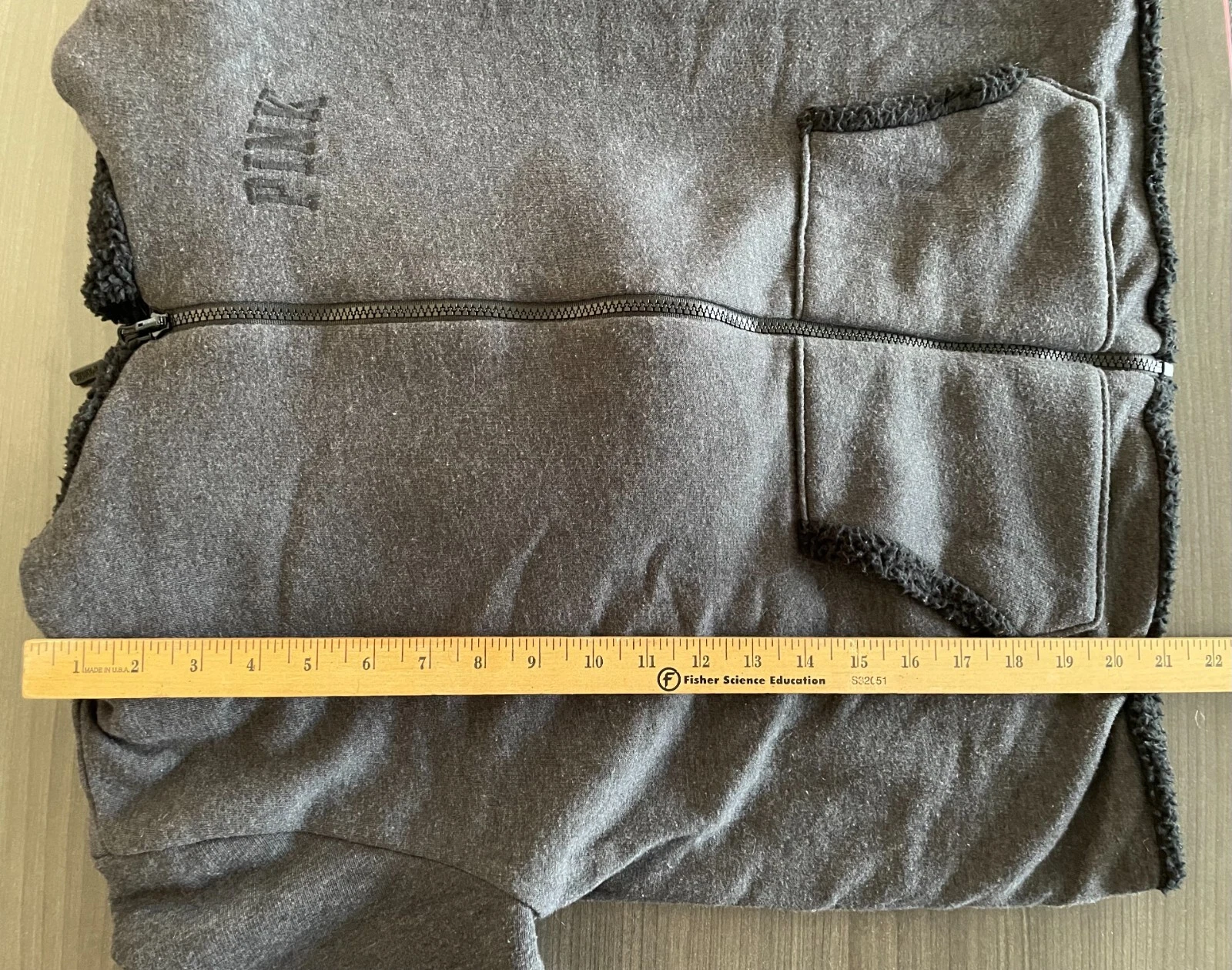 UNDERCOVER Victoria's Secret ROSA Felpa con Cappuccio Foderata Sherpa Full Zip Reversibile Nera Media?