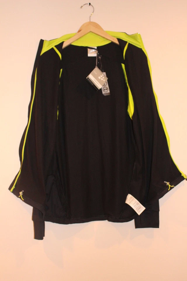 Craft Performance WP Stretch Running Softshell Men JACKET Black/Yellow LARGE NEW - Image 3 of 4