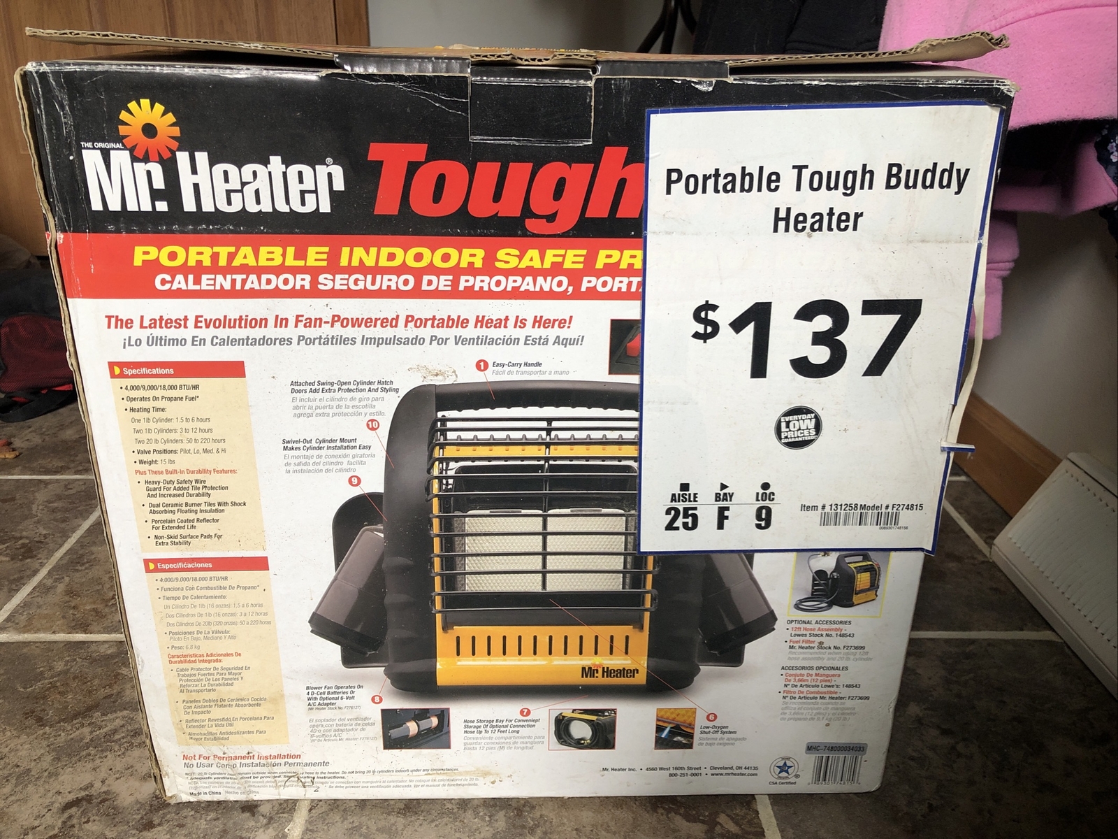 Mr. Heater Tough Buddy 9000-BTU Indoor/Outdoor Portable Radiant Prop  (SS2106670) – CDE