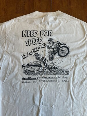 Vintage Y2K Need For Speed Racing Dirt Bike Store T Shirt Medium BMX