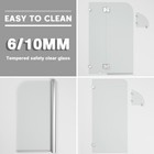 <!--F#f_0-->Framless Over Bath Screen Shower Door Panel Tempered Glass&Fixed Shelf 70-100mm<!--F/-->
