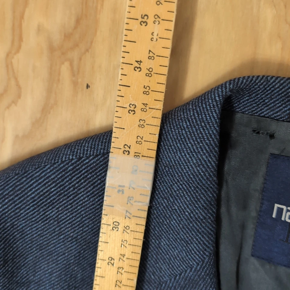 Blazer azul de mezcla de lana/cachemira Nautica para hombre 42R a rayas 3 botones Foto 4 de 4