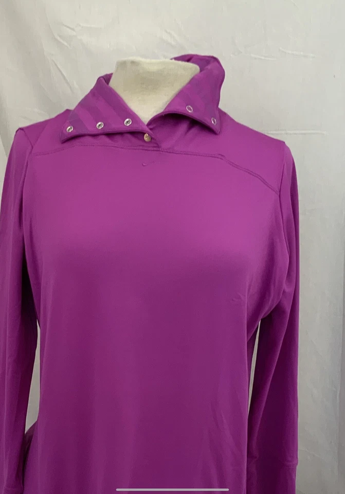 Nike Golf Pullover L Women Purple Poly Stretch 4 Snaps Worn Once YGI S1-269 - Image 4 of 4
