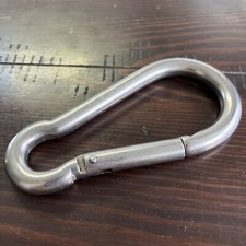 Large Carabiner Clip 5-1/2 Inch Heavy Duty Stainless Steel Spring Snap Hook 1/2d