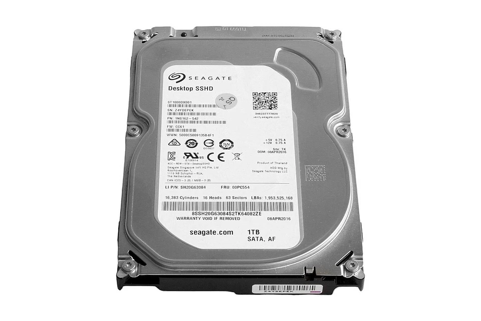 Seagate SSHD ST1000DX001 1TB 7200U/min 64MB CACHE SATA III 3.5" Zoll