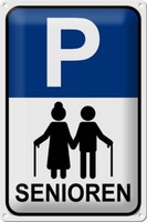 Blechschild Parken 20X30 Cm Parkplatz Senioren Metall Deko Schild Tin Sign