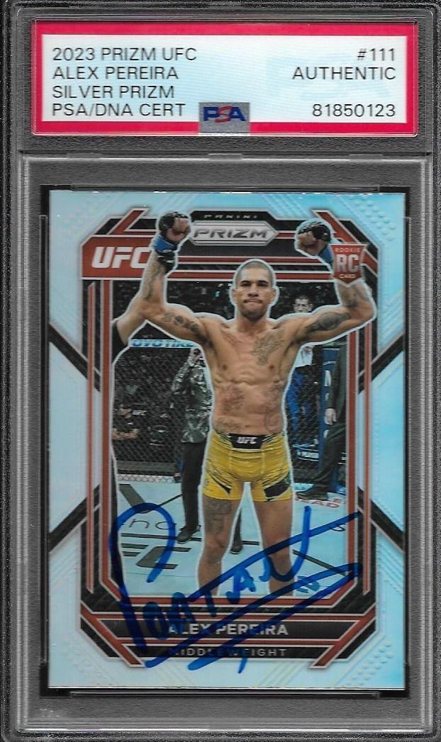 Alex Pereira Signed Auto 2023 Panini Prizm UFC Silver Rookie