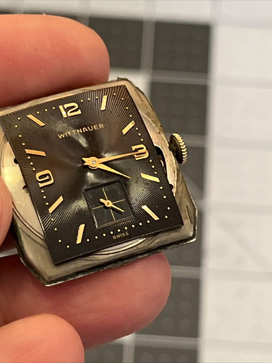 1950's? Vintage Wittnauer, tank Faceted Case, Stunning Black Dial