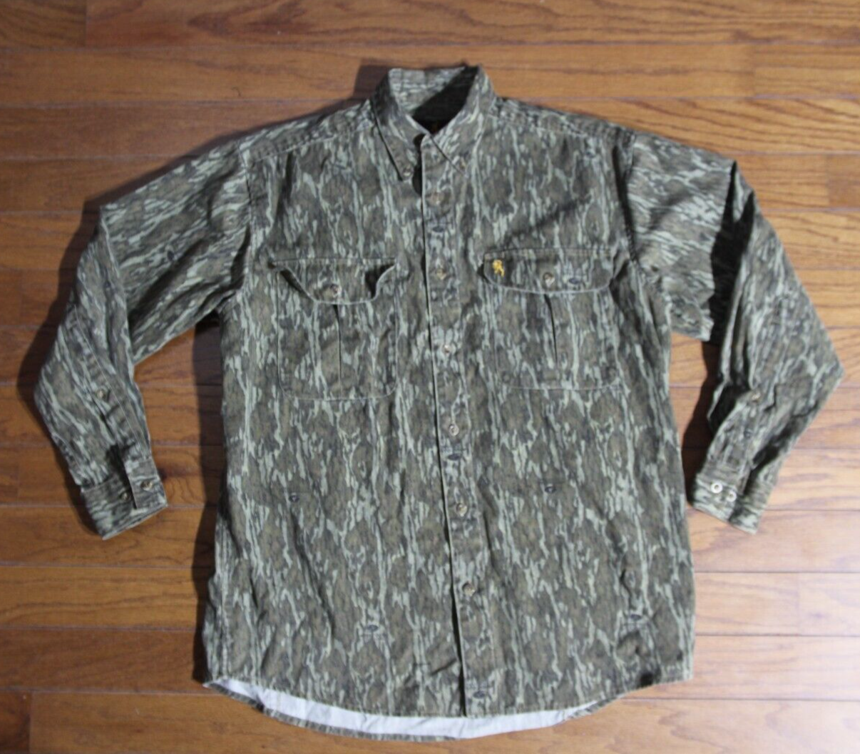 Browning Button Down Shirt Mens Large Camouflage Long Sleeve Casual Thick Canvas-image