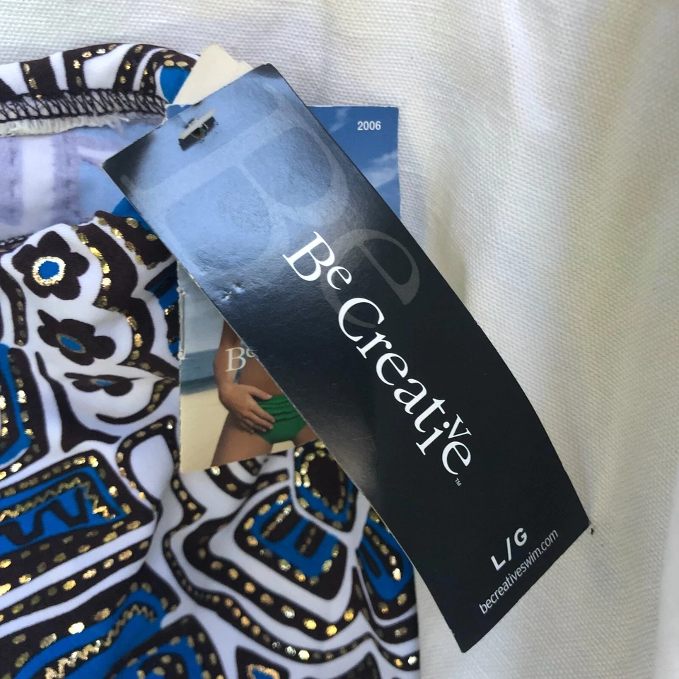 Biquíni feminino Becreativeswim NOVO parte inferior elástica tamanho grande azul - Imagem 2 de 4