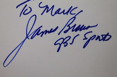 James Brown CBS Sports Sportscaster Autographed Signed 3x5 Index