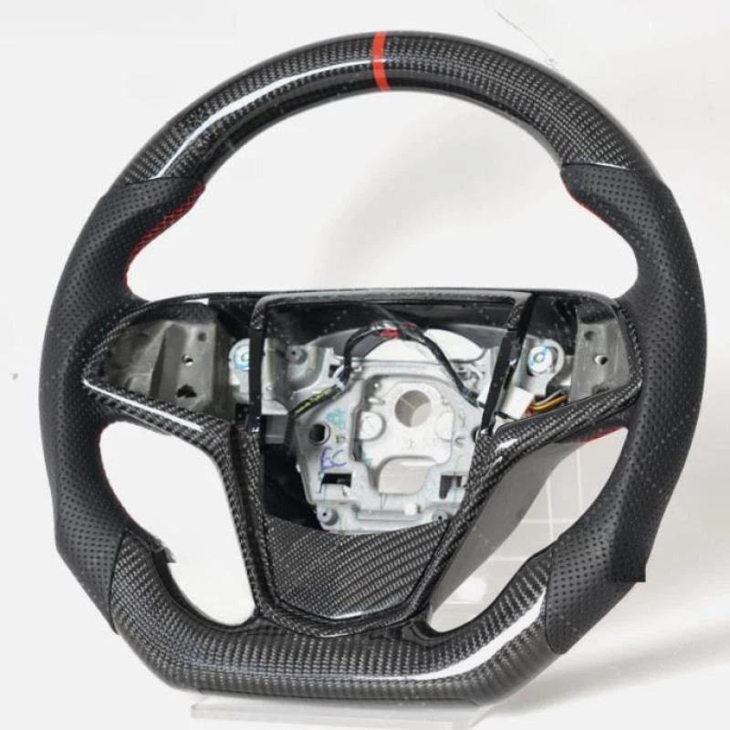 Real Carbon Fiber Steering Wheel w/Trim Fits 2013-2018 2019 Cadillac ATS-L ATS-V - Image 3 of 4