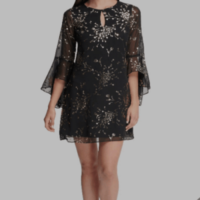 kensie black and gold dress Hikari Black And Gold Foil Kintsugi Dress XL main image 0