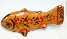 Tonala Mexican Pottery Fish Made In Mexico Hand Painted Folk Art 9 1/2"