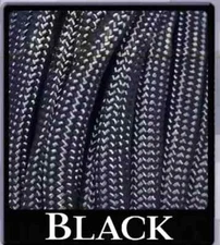 550 Paracord Black 50FT. Hanks USA Type III - BLACK BLOWOUT SALE