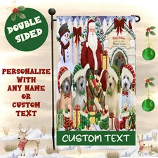 Wheaten Terrier Dogs Garden Flag Personalized Double Sided Christmas Designs NWT