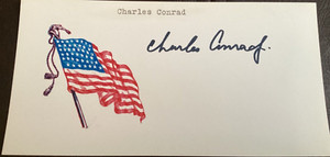 CHARLES CONRAD JR. NASA Astronaut APOLLO 12 Autographed Signed Card MOON LANDING