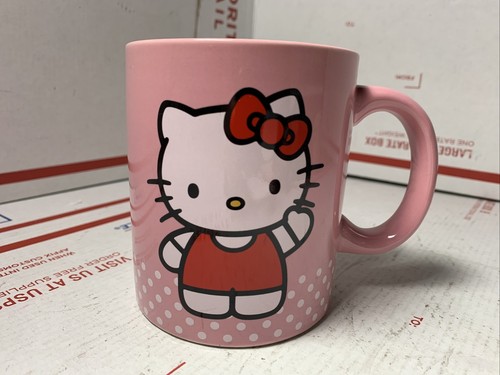 Vtg 2011 Vandor Sanrio Hello Kitty Pink Ceramic Coffee Mug Cup Polka Dots - Picture 4 of 9