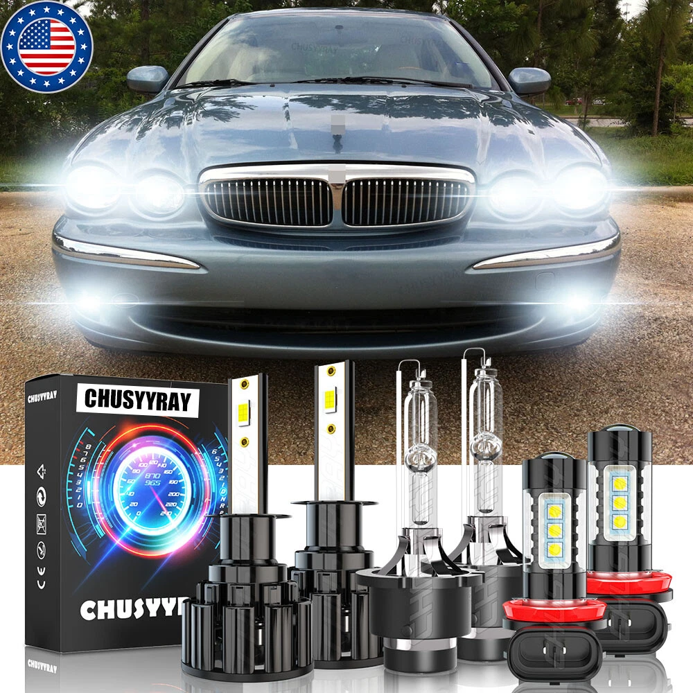 For 2004 2006 2007 2008 Jaguar X Type LED HID Headlights Hi Low