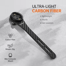 RAVEMEN AOM03 Out Front Bike Mount Compatible with Garmin Computer Carbon Fiber