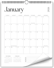 2026 Wall Calendar - 12 Monthly Calendar from January 2026 to December 2026,