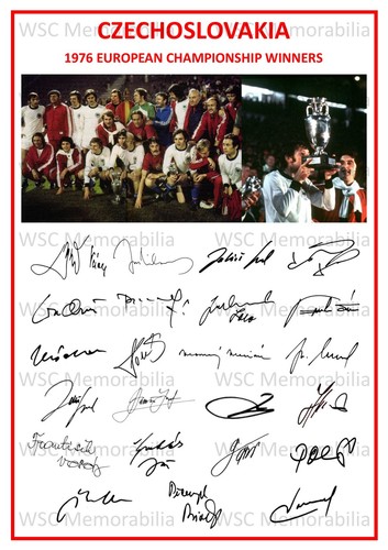 12730. Czechia National Team Signed Team Sheets A4 Prints CHOOSE VERSION 1976-96