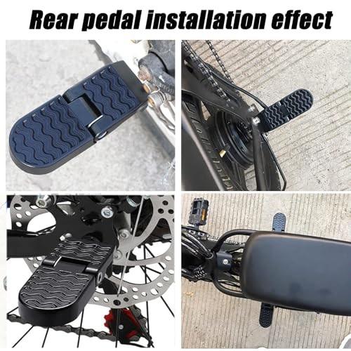 1 Pair 15MM U Slot Bicycle Rear Pedals Folding Rear Seat Footrest Pedals  - Picture 7 of 7