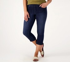 Belle by Kim Gravel Reg Primabelle Straight Leg Cropped Jean Dark Indigo
