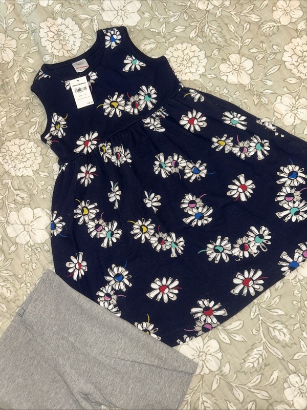 New NWT Hanna Anderson Girls Size 110 size 5 Blue Floral Dress Free Mini Boden