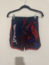 Marvel Spider-Man Boys Swim Trunks - Size 6/7 - Blue/Red Graphic Trunks