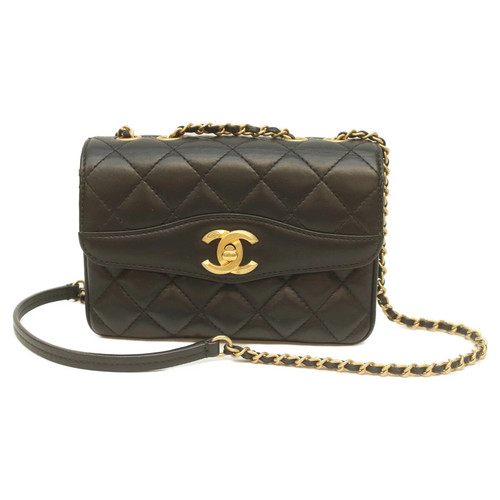 Chanel No 24 Black Lamb Flap Mini Matelasse18 Shoulder Bag r0_0608