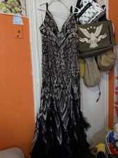 lady black tie prom dress