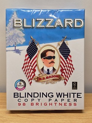 New 1 Ream Of W.B. Mason Paper 98 Brightness 500 Sheets Blinding White 8.5 X 11
