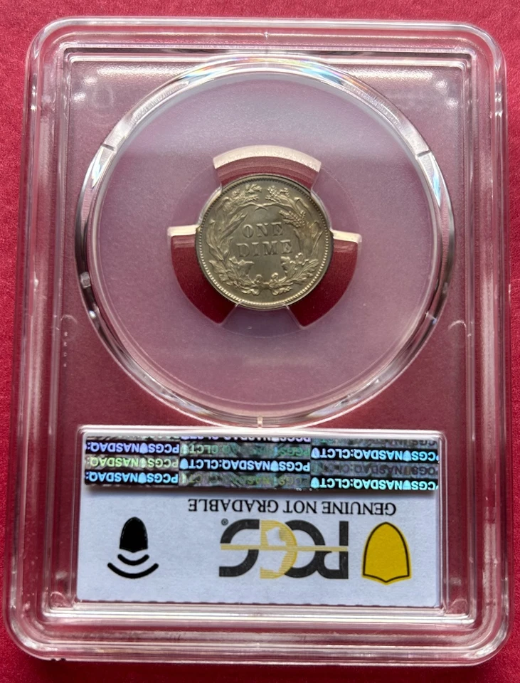 1878 Seated Liberty Silver Dime PCGS Cleaned AU Detail - Image 2 of 2