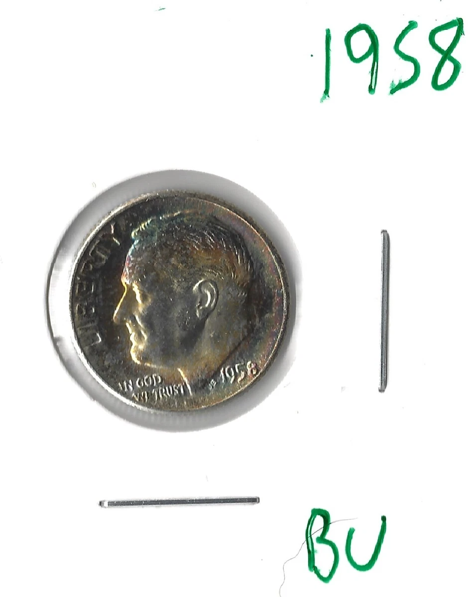 曾流通银色罗斯福1958 美分银币(1946-现在) | eBay