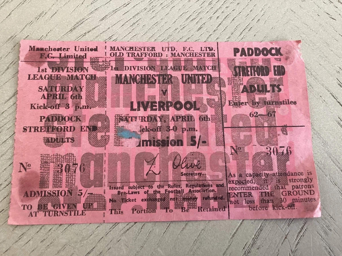 Manchester United Football European Club Fixture Tickets & Stubs