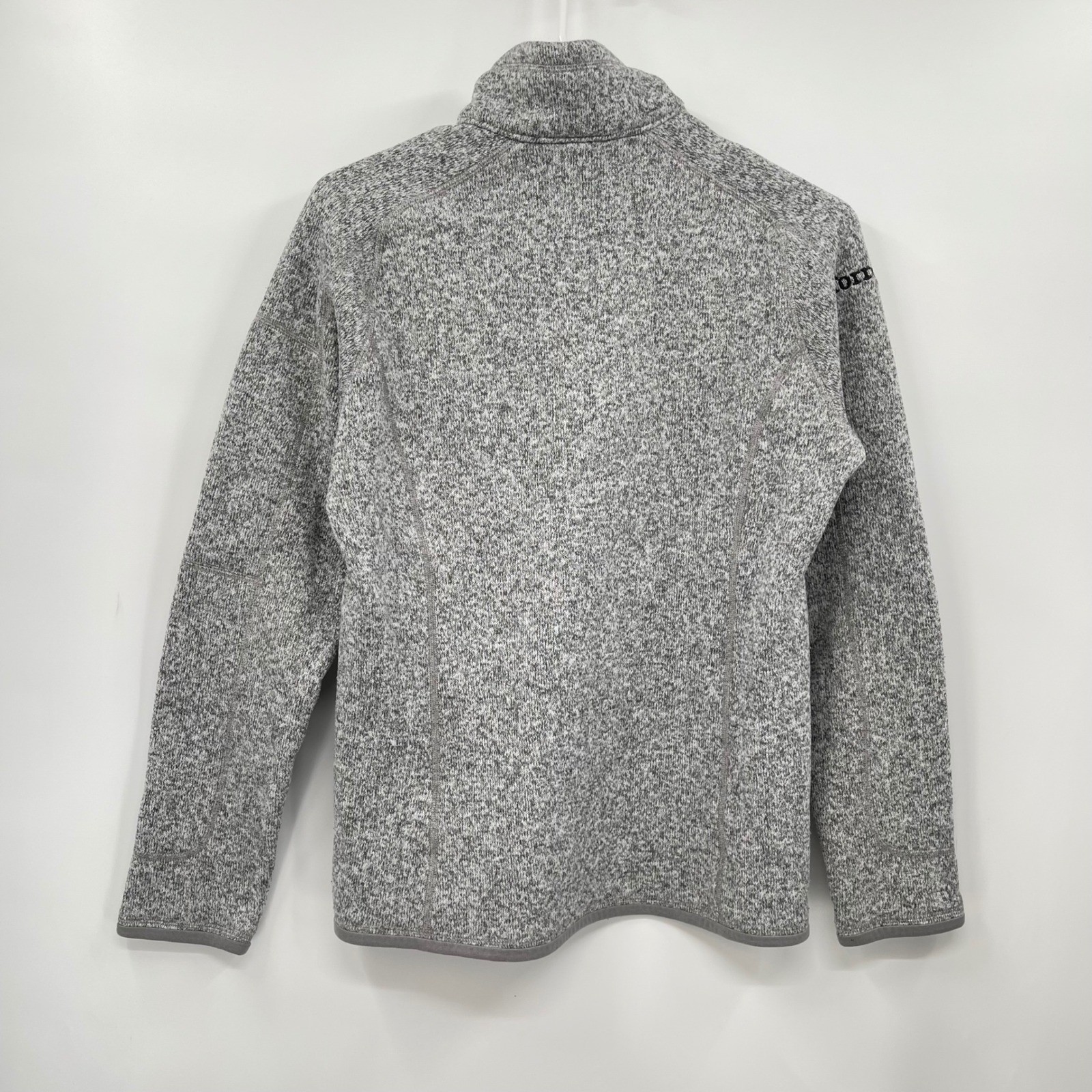 Patagonia Fleece Quarter Zip Pullover Gray Speckled Equestrian Logo Women's M thumbnail 8